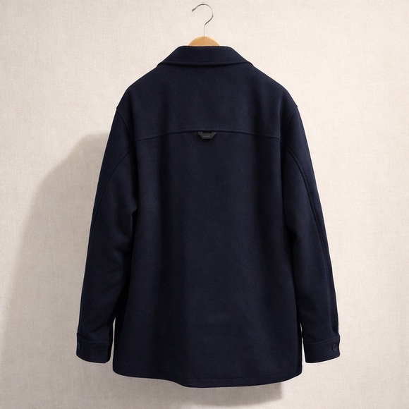 EDDIE BAUER Wool Blend Jacket Quilted Lined Navy Chore Jacket Workwear NWT - Picture 2 of 10